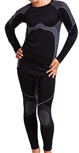 Gomati Kinder Thermo Unterwäsche Set - Seamless - Grau 146-152