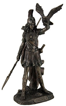 Veronese JFSM INC Athena - Griechische Göttin der Weisheit und des Krieges mit Eule Statue