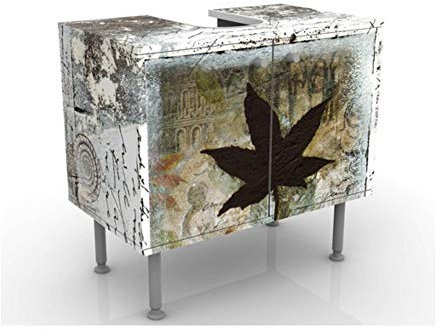 Apalis Waschbeckenunterschrank - Silvery Memories - Blumen Badschrank, Größe: 55cm x 60cm