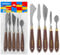 MEEDEN 5 Piezas Juego de Cuchillos de Pintura, Versátil Espátula de Acero Inoxidable, para óleo, Acrílico y Más