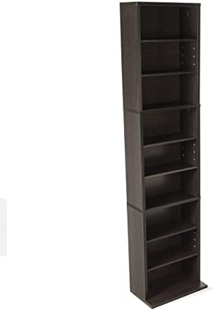 Atlantic Summit Media Storage Cabinet – Protects & Organizes Prized Music, Movie, Video Games or Memorabilia Collections, PN 74735727 in Espresso