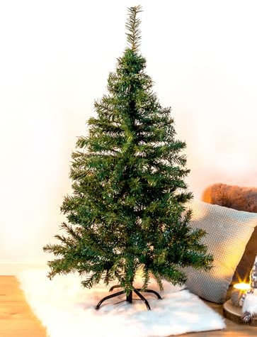 Künstlicher Weihnachtsbaum inklusive Ständer - 120 cm in grün - Kleiner Kunst Tannenbaum - Weihnachtsdeko Christbaum Tanne unecht klappbar mit Kunststoff Baumständer