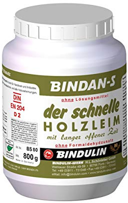 Bindan-S Schnellbinder Holzleim inkl. 1 Leimspachtel und Pinsel von E-Com24 (800 Gramm)