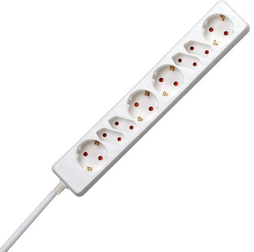 Kopp 120502004 4+4-Fach Steckdosenleiste Standard, 4+4fach, weiß