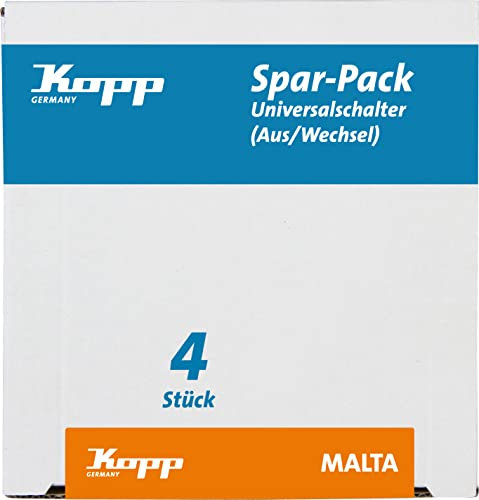 Kopp Spar Pack: 4 Universalschalter (Aus- und Wechsel), arktis,622613057