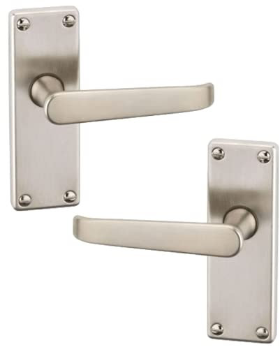 URFIC 90-335-05 SH/LA Victorian Satin Nickel Short Latch Traditional Door Handle Set
