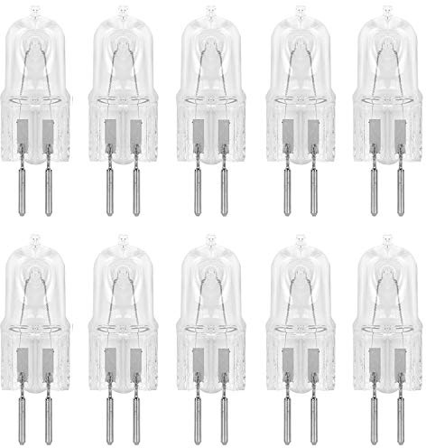 10 Pack Clear Dimmable T4 Q50/GY6.35/CL/120V GY6.35 JCD 50 Watt 50W 120 Volt Halogen Light Bulb Electric Wax Melter Plug In Warmer Aroma Tart Under Counter Lighting Kitchen Bathroom Mirror Ceiling CL