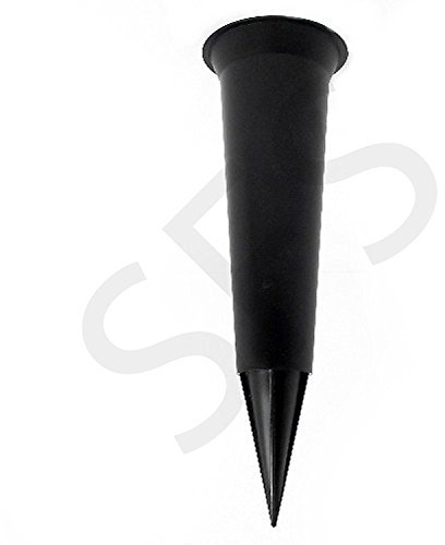 Plain black grave flower vase funeral spike pot