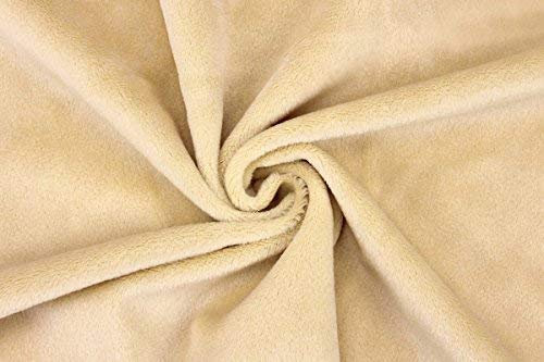 Microfaser-Plüsch Stoff SHORTY als Meterware in vielen Farben - 1,5mm Florlänge, EN71-3 & EN 71-9 zertifiziert (beige)