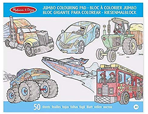 Melissa & Doug Jumbo Colouring Pad - Vehicles | Activity Pad | Coloring Pads | 3+ | Gift for Boy or Girl