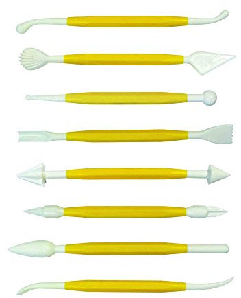 PME BK123 Modellierwerkzeuge 8-teiliges Set, Gelb
