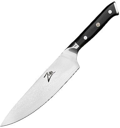 Zelite® Damastmesser, Scharfes Küchenmesser 20,3 cm, Japanisches Messer für Zuhause und Gastro, Profi-Messer Scharf, Damast Kochmesser für Küche, Damaszener Messer mit Nahtloser Verarbeitung