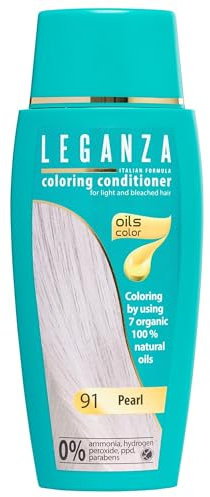 Leganza Natürliches Balsam Haarfärbemittel Farbe Perlmutt Nº 91 | Ammoniakfreies Haarfärbemittel | Angereichert mit 7 Natürlichen Ölen | 150 ml