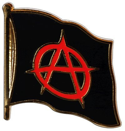 Flaggenfritze Anarchy Anarchie Anstecker vergoldet Schwarz Hartemaille 17 x 17 Millimeter