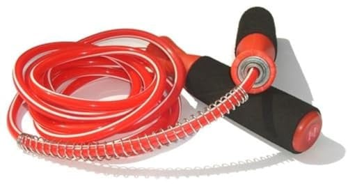 Splay Licorice Twin Colour Jump Rope-Red, Nylon Speed Jump Rope Plastic Handle with Speed Rope Fitness Workouts Fat Burning Exercises Boxing Home Exercise