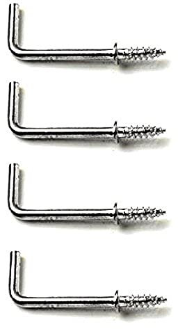Merriway BH04451 (10 Pcs) Chrome Plated Square Shouldered Dresser Hooks, 25 mm (1 Inch) - Pack of 10 Pieces