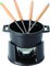 STAUB Fondueset klein inkl. 4 Fonduegabeln, 10 cm, 0,25 l, Gusseisen, Induktionsgeeignet, Schwarz