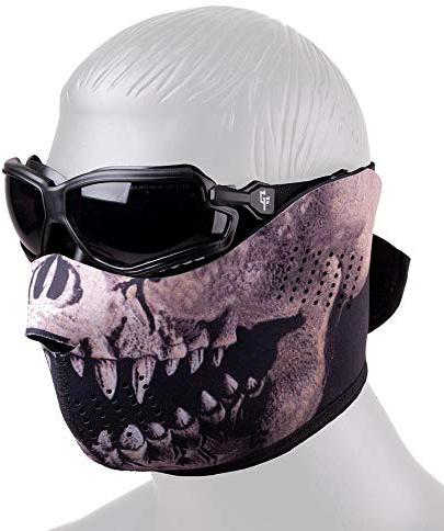 Game Face 80009 Predator Kit de Protection avec Lunettes Style Militaire Airsoft et Demi-Masque réversible en néoprène