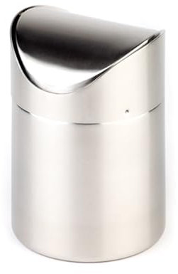 APS 00027 Tabla restos de contenedores Ø 10cm, H: 13cm, acero inoxidable, satinado, pulido, con tapa basculante desmontable, con cierre de bayoneta