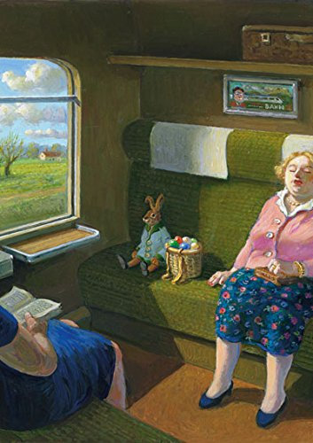 Inkognito Postkarte A6 • 15096 ''Osterhase im Zug Künstler: Michael Sowa • Ostern