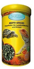 Aquaris Repti Sticks Schildkrötenfutter 75 g / 250 ml. Schildkrötenfutter für Wasser- und Sumpfschildkröten mit Proteinen aus Fisch und Garnelen. Unterstützt die Gesundheit von Panzer und Knochen.
