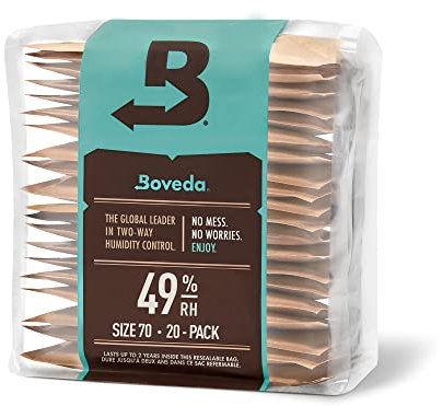 Boveda für Musikinstrumente | 2-Wege-Feuchtigkeitsregulierung mit 49% relativer Feuchtigkeit | Größe 70 für Streichinstrumente aus Holz | verhindert Risse und verzogenes Holz | 20 Stück