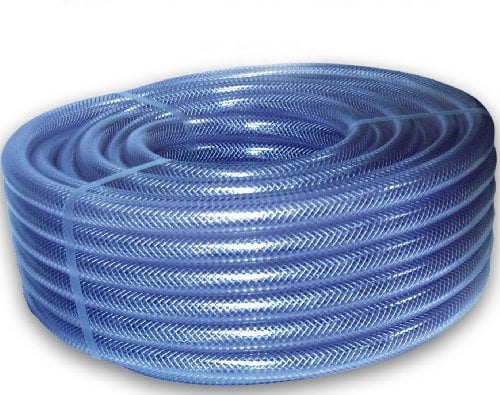 20mm (3/4) Clear Braided PVC Hose Pipe - 20m Length - Heavy Duty, Water, Airline, Compressor, Food Grade