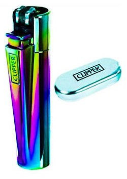 Trendz Feuerzeug mit Flint-Zündung, robust, glänzendes Chrom, wird in geprägter Clipper-Geschenkbox geliefert, dünn