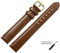 MARBURGER Uhrenarmband 12mm Leder Braun Gold XL Glatt Mit Naht - Montage Set 6601232000220