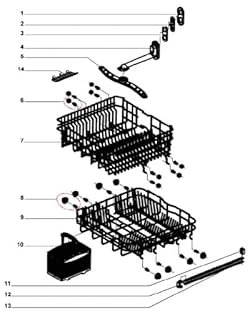 ROULETTE ASSEMBLEE DE PANIER INFERIEUR pour LAVE VAISSELLE PROLINE - 80420080