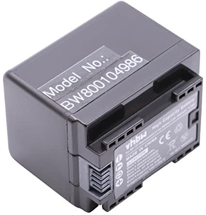 vhbw 1x batteria compatibile con Canon Legria HF R306, HF M506, HF M52, HF M56 videocamera camcorder (2400mAh, 3,6V, Li-Ion) con infochip