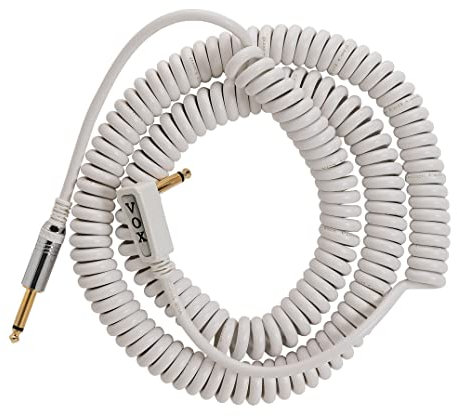 Vox VCC090BL - Cable de audio (cable en espiral, incluye funda de red, 9 m), color blanco