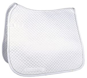 HKM Dressage Saddle cloth with piping White/Silver Pony
