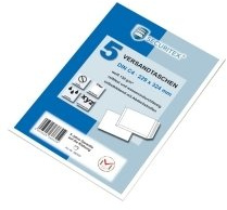 Lemppenau + Rössler 396210 Faltentasche B4 250 mm, 353 mm, mit Haftklebung, 130 g/qm, 5 Stück
