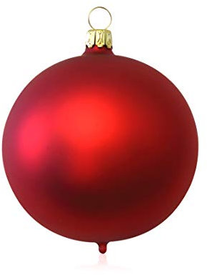 Lauschaer Glas Christbaumkugeln rot matt 4 Stück d 7cm Christbaumschmuck Weihnachtsbaumschmuck mundgeblasen, handdekoriert