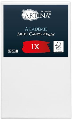Keilrahmen Leinwand zum Bemalen 90x150 cm – Artina FSC® Leinwand bespannte Keilrahmen Leinwände zum malen für Acrylfarben Canvas Weiß 100% Baumwolle