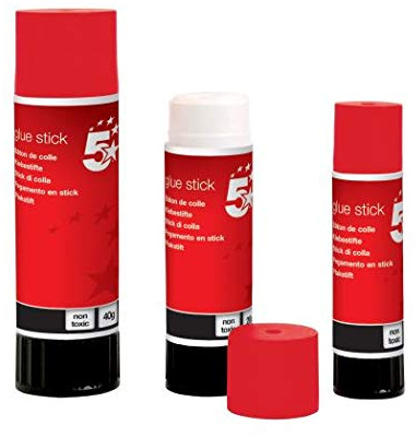 5 Star Office Glue Stick Solid Washable Non-Toxic Small 10g [Pack 6]