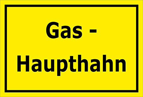 Schild - Gas-Haupthahn - 15x10cm | 3mm Aluverbund – S00070-081-C -20 Var