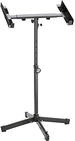 K&M 28075 Support d'appareils pour amplificateurs, tables de mixage, mixeurs - Noir Acier, - taille réglable - utilisation légère et mobile