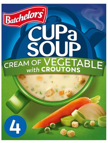 Batchelors Cup a Soup Cream of Vegetable with Croutons Instant Soup Sachets, 4 Sachets, 122 g (Pack of 1)