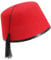 HENBRANDT Single Red Fez Hat for Adults - Classic Fancy Dress Costume Accessory with Tassel - Adult Size 19cm Novelty Party Hats