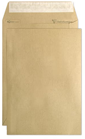 Clairefontaine 742C - Boite de 500 Pochettes Kraft Milleraies Brun C5-162x229 mm - Auto-Adhésives - 90g/m²