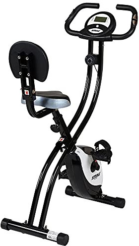 STRIALE - SV-314 Klappbares Heimtrainer Fahrrad - 8 manuelle Widerstände - Schwungmasse 4kg - Cardio Frequenzmesser - Faltbares Fitnessgerät für zu Hause