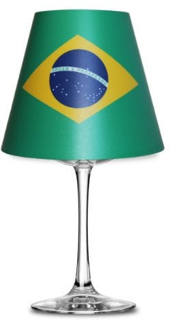 Fanartikel Fußball WM 2014 Brasilien Lampenschirm Glas (Weinglas) Teelicht #1085 (Brasilien)
