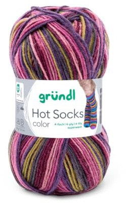 Gründl Wolle Hot Socks color 50 4-fach Sockenwolle 1 Knäuel 50 g