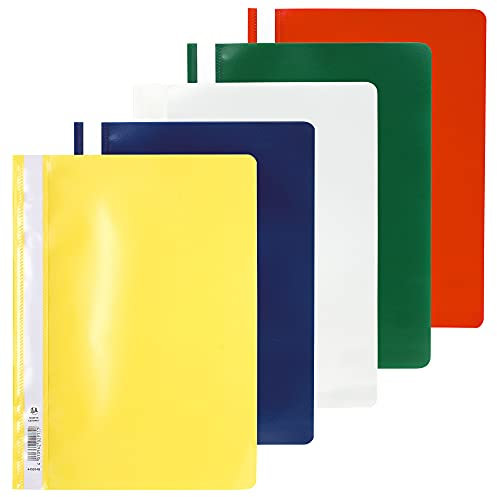 Exacompta 449225B 25er Pack Plastik-Schnellhefter. Aus PP-Folie für DIN A4 kaufmännische Heftung Farbig Sortiert mit Beschriftungsstreifen Hefter Ideal für Büro und Schule