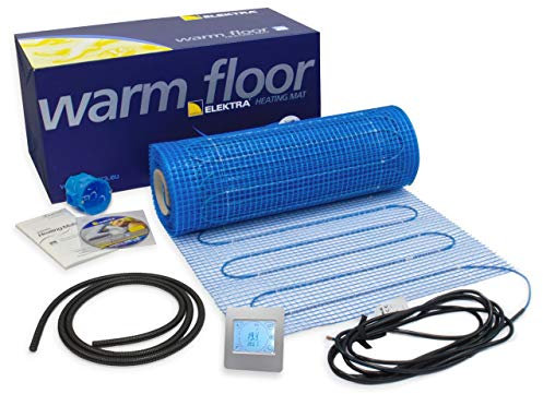 Elektra MD 200W /m² Electric Underfloor Heating Mat Kit with Choice of Thermostat Controller - (17m² with Silver Touchscreen Thermostat)