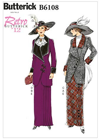 Butterick BTK 6108 E5 (14-16-18-20-22) Schnittmuster zum Nähen, Elegant, Extravagant, Modisch
