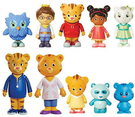 Daniel Tiger's Neighborhood Friends & Family Figuren-Set (10 Stück) beinhaltet: Daniel, Freunde, Papa & Mama, Tiger, Tigey & Exklusive Pandy Figur, Limitierte Auflage