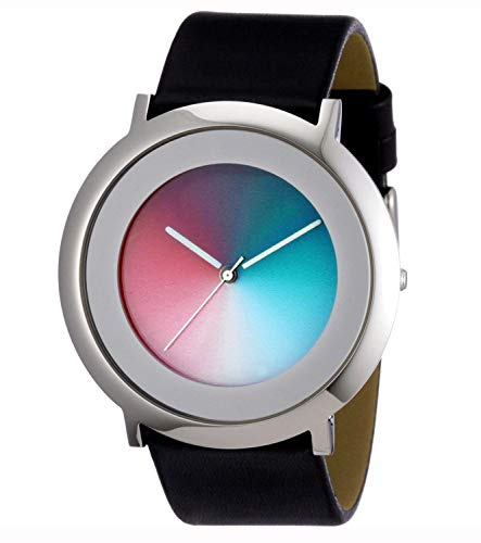 Colour Inspiration, Unisex Armbanduhr Quarz, Colorchanging Serie ONE Gamma, Lederarmband, Edelstahlgehäuse Silber
